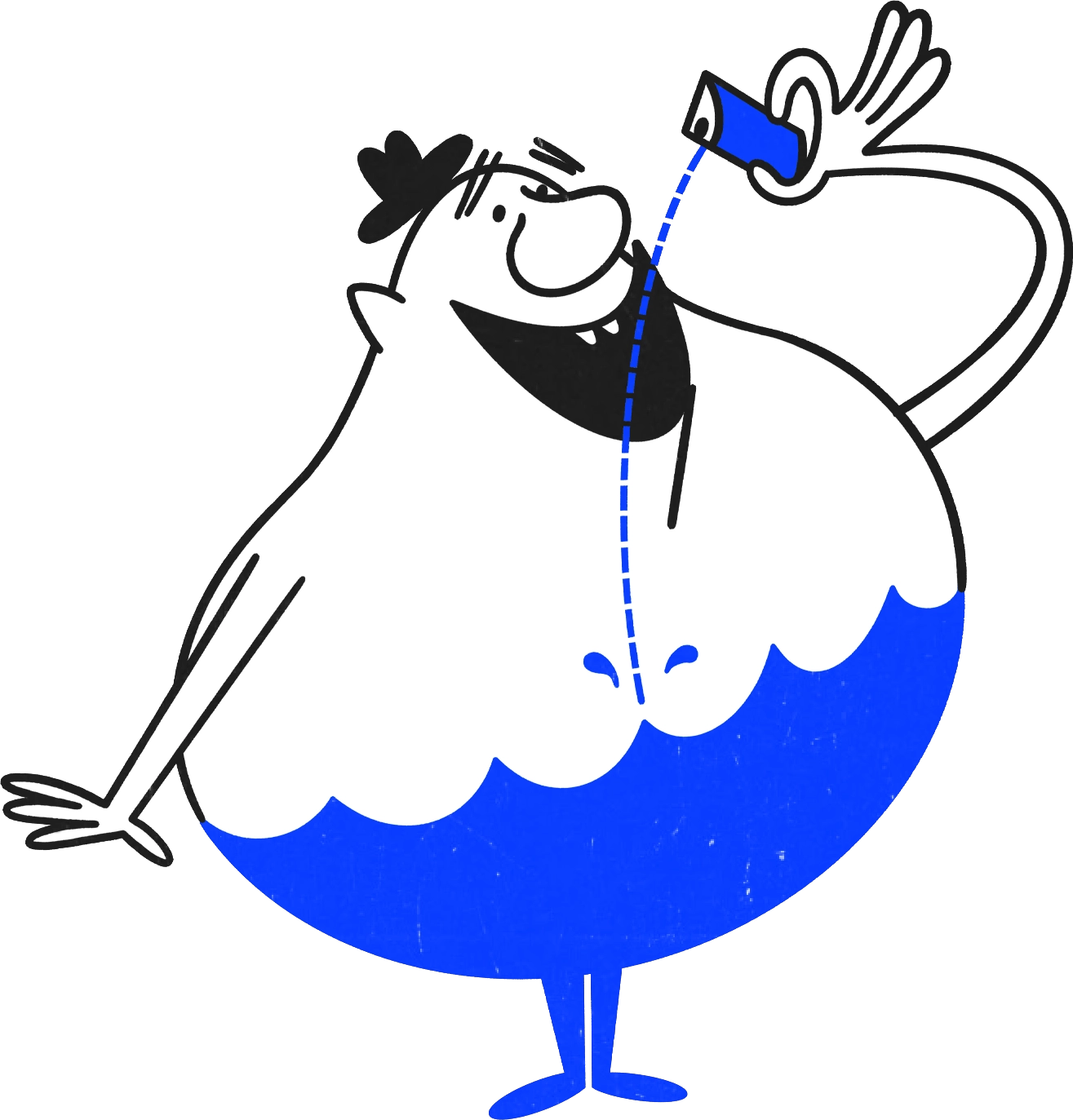 illustration of Clifton drinking